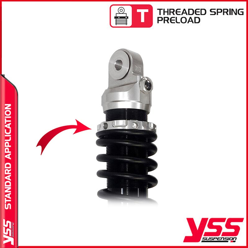 Amortisseurs moto YSS RZ362-330TRL-03-88 pour Bonneville 650 T-120R. Blackpines.fr