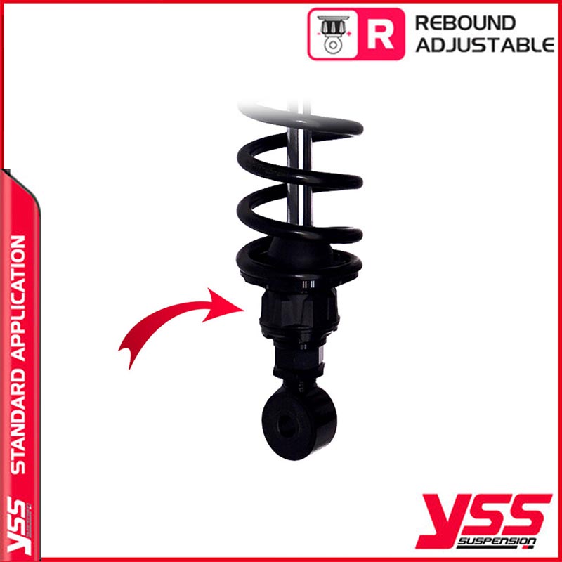Amortisseurs moto YSS RZ362 330TRL 61 B pour Triumph Bonneville 900SE (EFI). Blackpines.fr