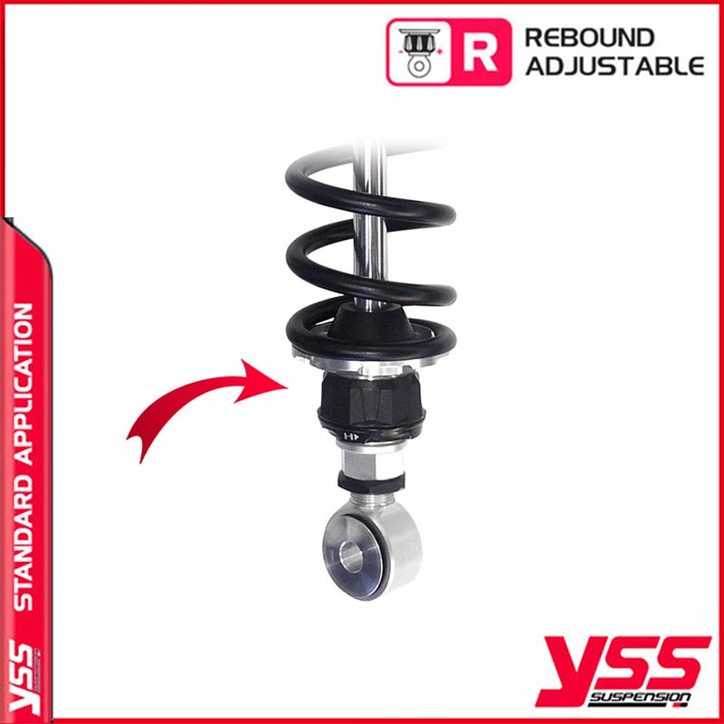 Amortisseurs moto YSS RZ362-360TRL-49S-88 pour Royal Enfield Continental. Blackpines.fr