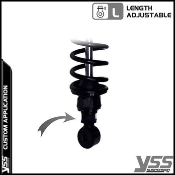 Amortisseurs moto YSS RZ362-360TRL-49S-BLK pour Royal Enfield Continental. Blackpines.fr