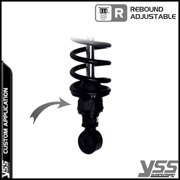 Amortisseurs moto YSS RZ362-360TRL-49S-BLK pour Royal Enfield Continental. Blackpines.fr