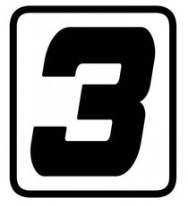 Autocollant chiffre 3 pour plaque moto Barracuda. Blackpines.fr