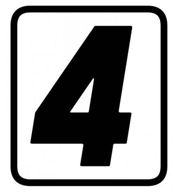 Autocollant chiffre 4 pour plaque moto Barracuda. Blackpines.fr