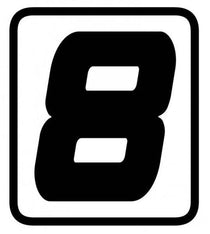 Autocollant chiffre 8 pour plaque moto Barracuda. Blackpines.fr