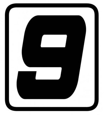Autocollant chiffre 9 pour plaque moto Barracuda. Blackpines.fr