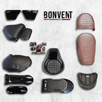 Kit scrambler vintage rallye lite Bonvent pour Royal Enfield 650. Blackpines.fr