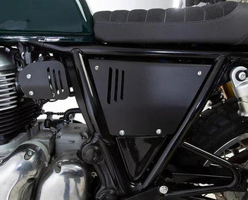 Paire de caches injection pour Royal Enfield 650 par Hedgehog Motorcycles. Blackpines.fr