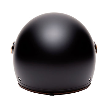 Casque demi jet Marko Grasse Noir Mat marron. Blackpines.fr