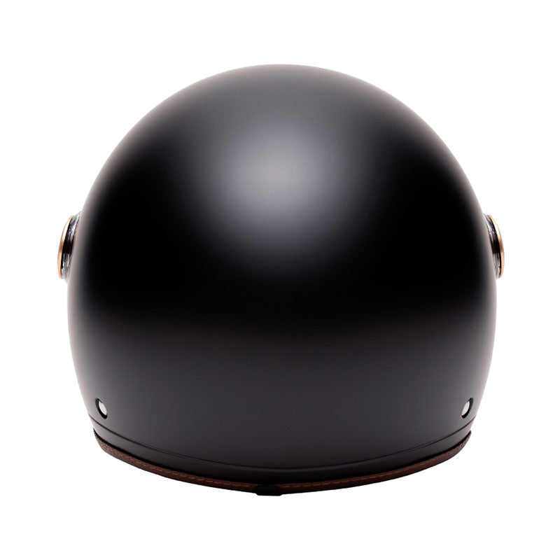 Casque demi jet Marko Grasse Noir Mat marron. Blackpines.fr