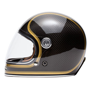 Casque integral moto Marko Full Moon Carbon noir et or. Blackpines.fr