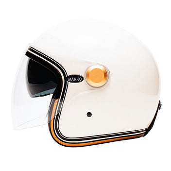 Casque jet vintage Marko Boreal creme. Blackpines.fr