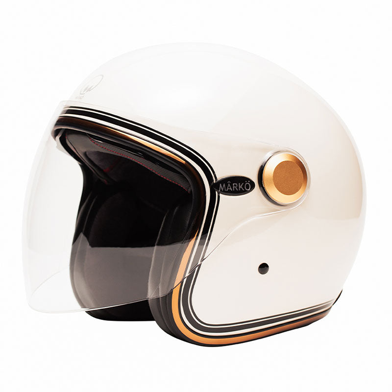 Casque jet vintage Marko Boreal creme. Blackpines.fr
