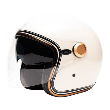 Casque jet vintage Marko Boreal creme. Blackpines.fr