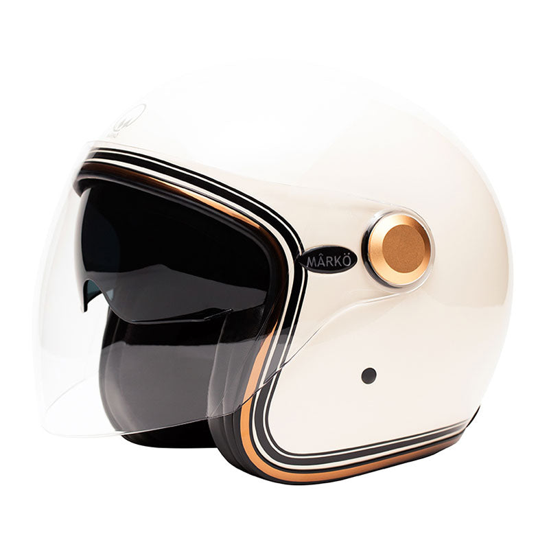 Casque jet vintage Marko Boreal creme. Blackpines.fr
