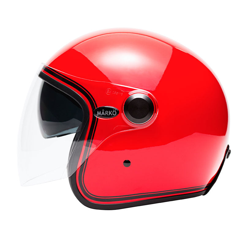 Casque jet Vintage Marko Boreal Rouge. Blackpines.fr
