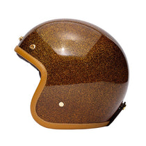 Casque jet vintage marron paillete The Classic de Marko Helmets. Blackpines.fr