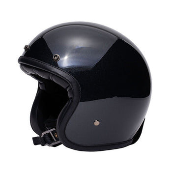 Casque jet vintage noir The Classic de Marko. Blackpines.fr