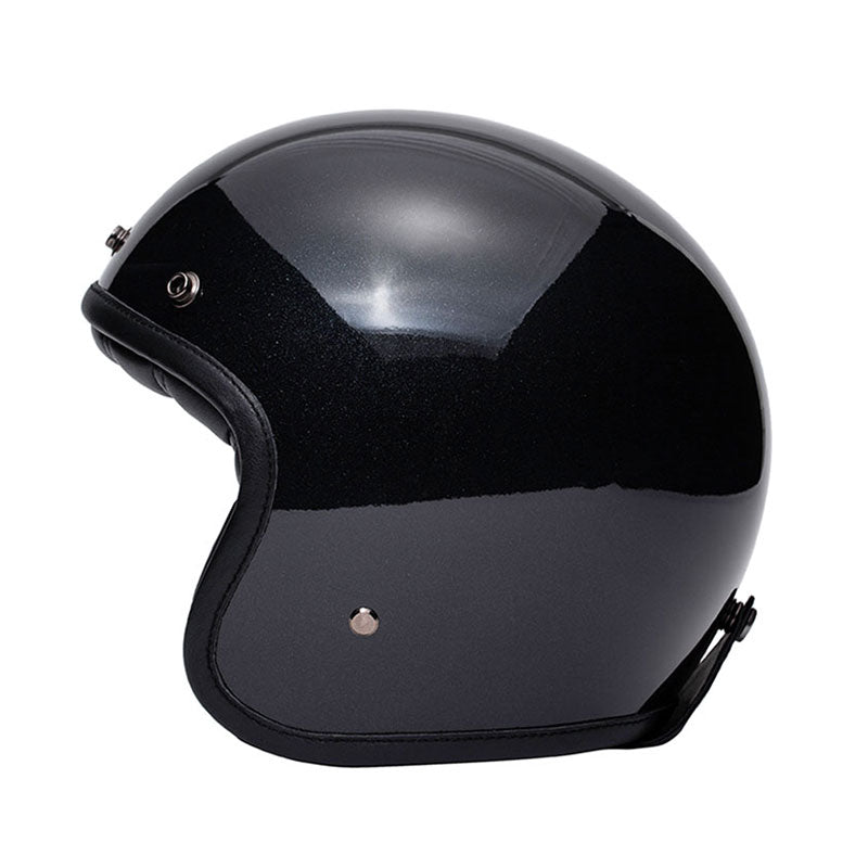Casque jet vintage noir The Classic de Marko. Blackpines.fr
