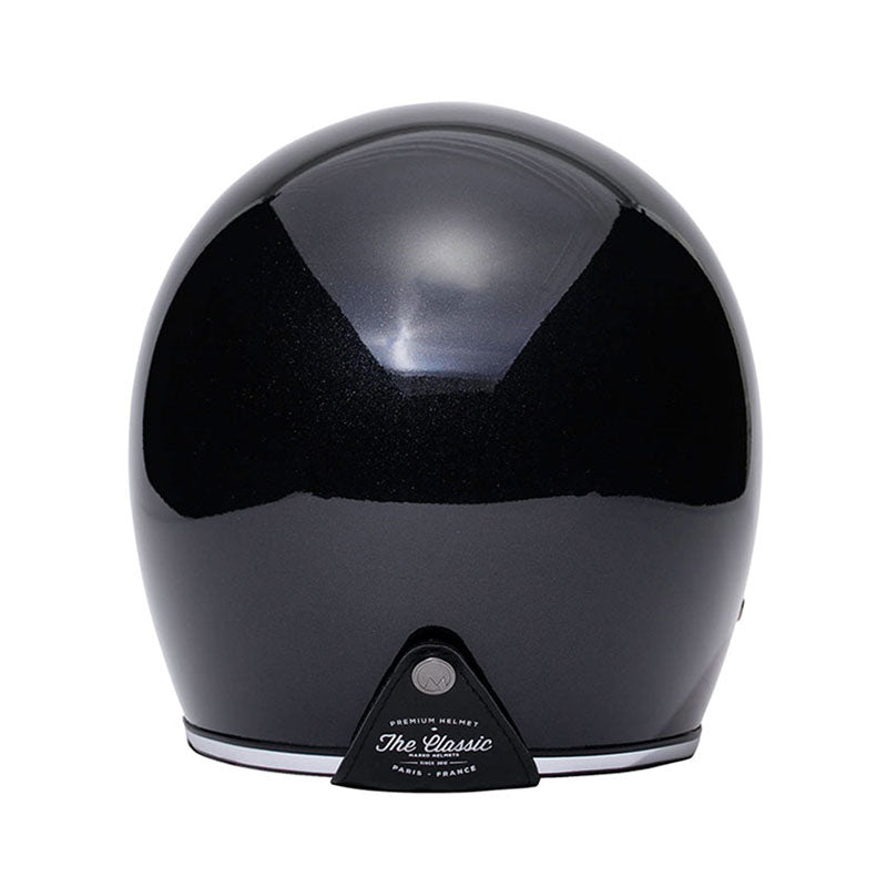 Casque jet vintage Marko The Classic noir interieur rouge. Blackpines.fr