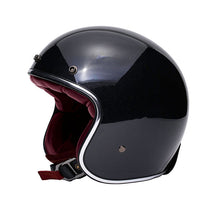 Casque jet vintage Marko The Classic noir interieur rouge. Blackpines.fr