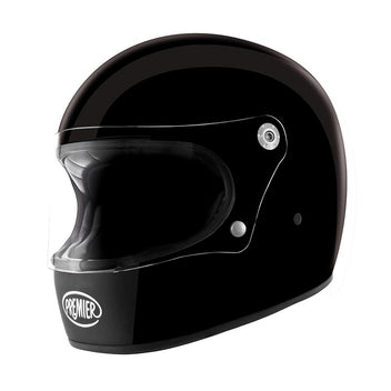 Casque integral noir brillant Premier Trophy U8 U9. Blackpines.fr