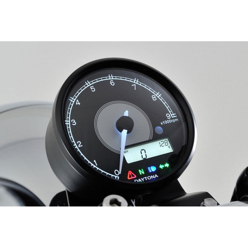 Compte-tours moto aiguille et compteur vitesse numerique DAYTONA. Blackpines.fr