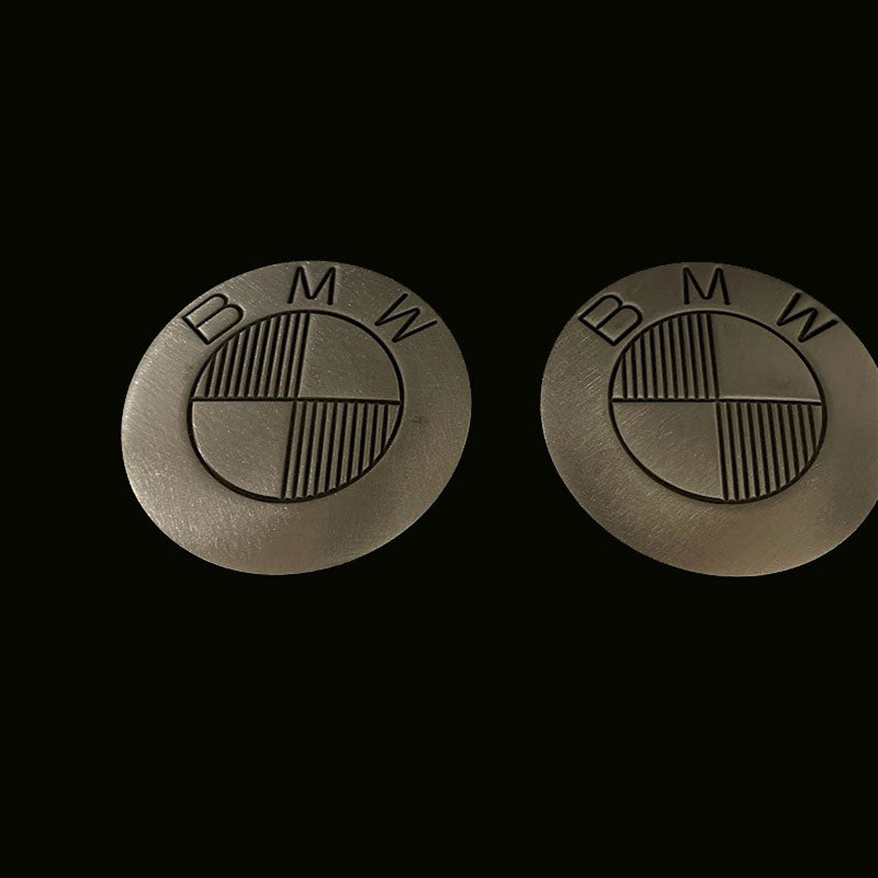 Embleme reservoir moto BMW brushed black stripes Ex-Motorcycle. Blackpines.fr