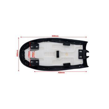 Selle scrambler noire Barracuda  Europacc selle moto blackpines.fr