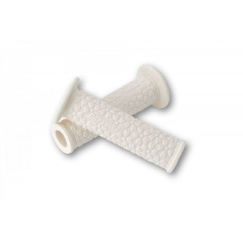 Paire de poignees moto blanches DAYTONA SAKURA 22 mm. Blackpines.fr