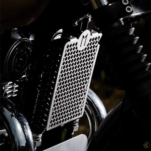 Grille de radiateur d huile Le Motographe pour Royal Enfield 650. Blackpines.fr