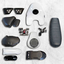 Kit blanc scrambler vintage rallye Bonvent Motorbikes pour Interceptor. Blackpines.fr