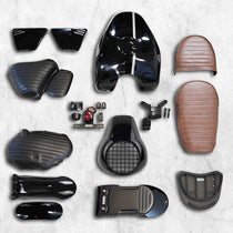 Kit noir scrambler vintage rallye Bonvent Motorbikes pour Interceptor. Blackpines.fr