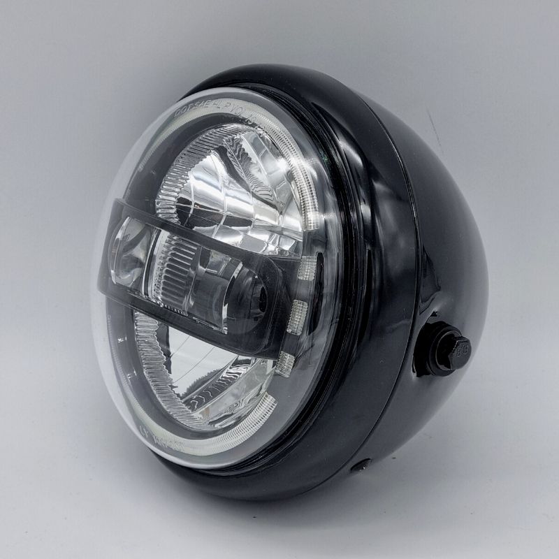 Optique Full LED Moto 6081B - Rond 7 40W 4500Lms 5500K - Noir - XENLED Phare  moto - France-Xenon
