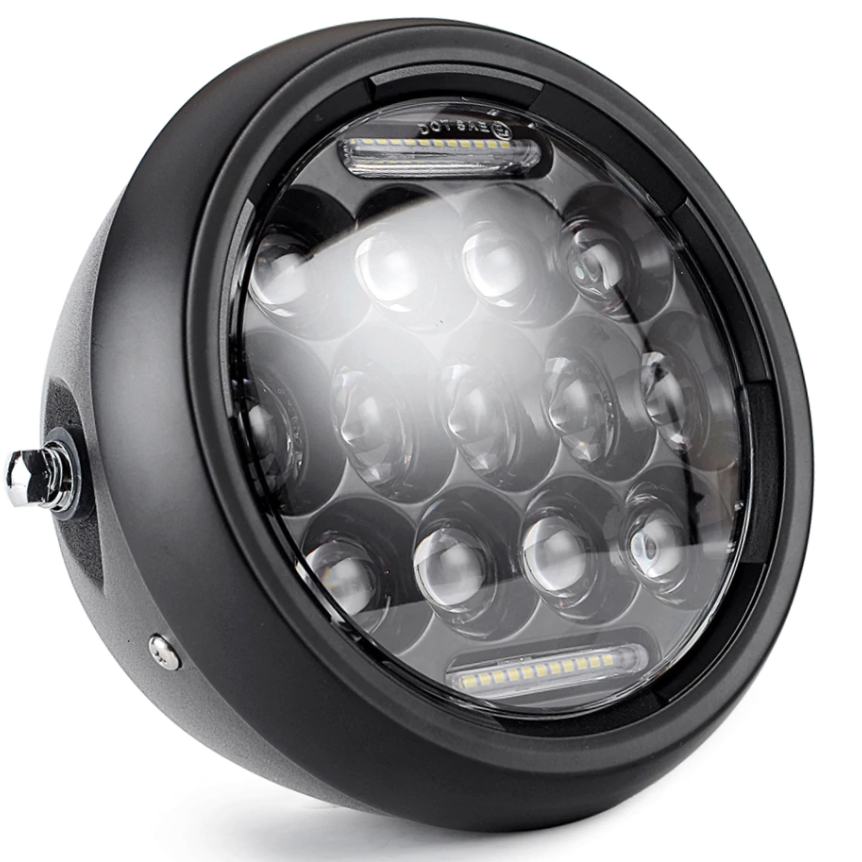 Phare led moto 7" universel  blackpines.fr  blackpines.fr