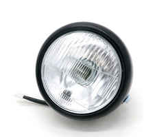 Kit Phare SCRAMBLER Vintage jaune ou blanc avec grille et pattes de fixation Blanc blackpines.fr  blackpines.fr