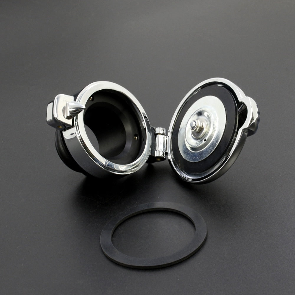 Bouchon type Monza pour Harley Davidson Sportster NOIR ou CHROME-blackpines.fr