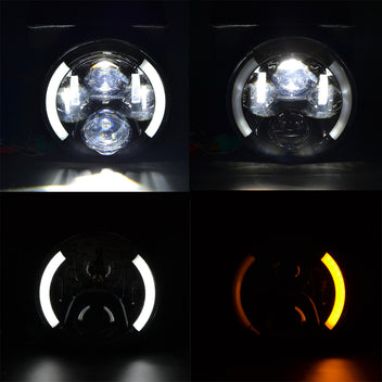 Optique phare à LED 7' avec feu diurne et clignotants-blackpines.fr
