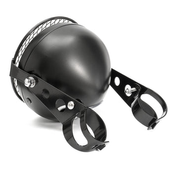 Kit Phare SCRAMBLER Vintage jaune avec grille et pattes de fixation-blackpines.fr