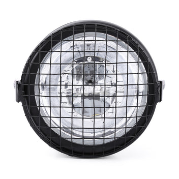 Kit Phare avant LED Scrambler CAFE RACER avec grille et pattes de fixation-blackpines.fr