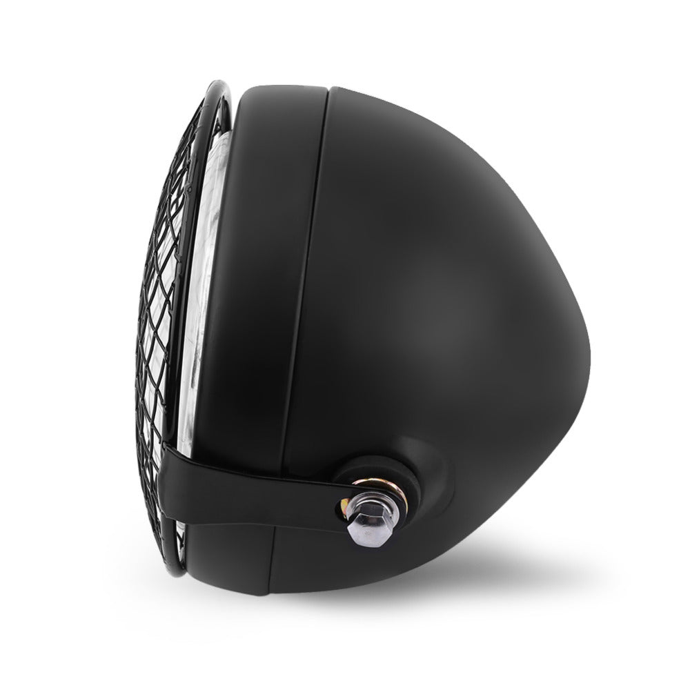 Kit Phare avant LED Scrambler CAFE RACER avec grille et pattes de fixation-blackpines.fr