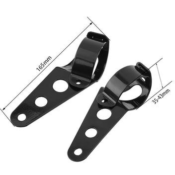 Kit Phare avant LED Scrambler CAFE RACER avec grille et pattes de fixation-blackpines.fr
