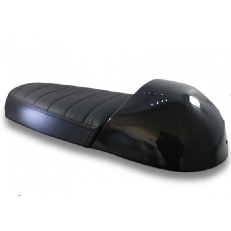 Selle café racer noire C-RACER avec dosseret amovible-blackpines.fr