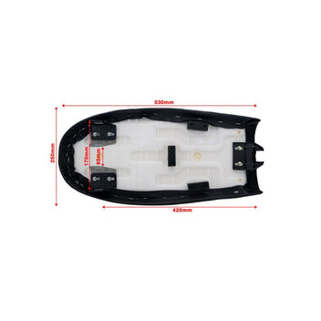 Selle caf&eacute; racer noire Barracuda  Europacc selle moto blackpines.fr