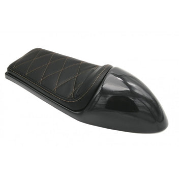Selle coque Cafe racer C.Racer noire couture marron  blackpines.fr