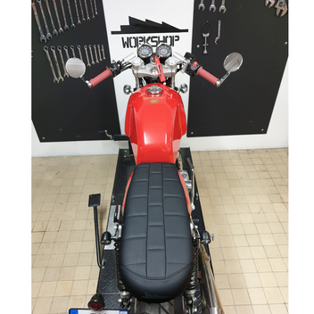 Selle moto Scrambler Universelle by BPCR - Noire  blackpines.fr  blackpines.fr