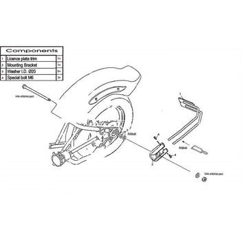 Support de plaque moto ras de roue HIGHWAY HAWK-blackpines.fr