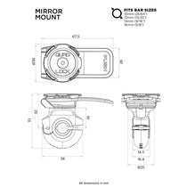 Support telephone sur retroviseur moto Quad Lock. Blackpines.fr