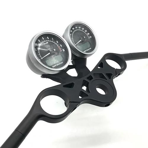 Te de fourche supérieur V2 Le Motographe pour BMW R nineT. Blackpines.fr