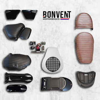 Kit scrambler vintage rallye lite Bonvent pour Royal Enfield 650. Blackpines.fr