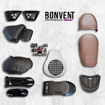 Kit scrambler vintage rallye lite Bonvent pour Royal Enfield 650. Blackpines.fr